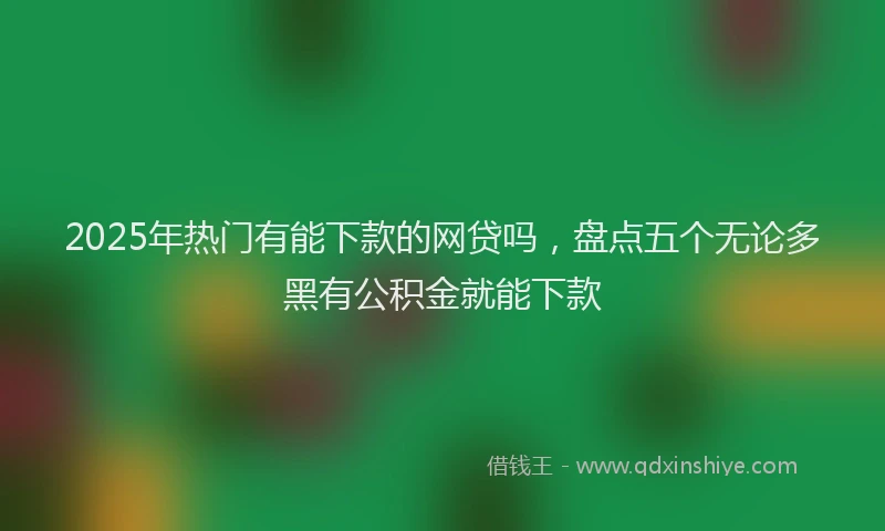 2025年热门有能下款的网贷吗，盘点五个无论多黑有公积金就能下款