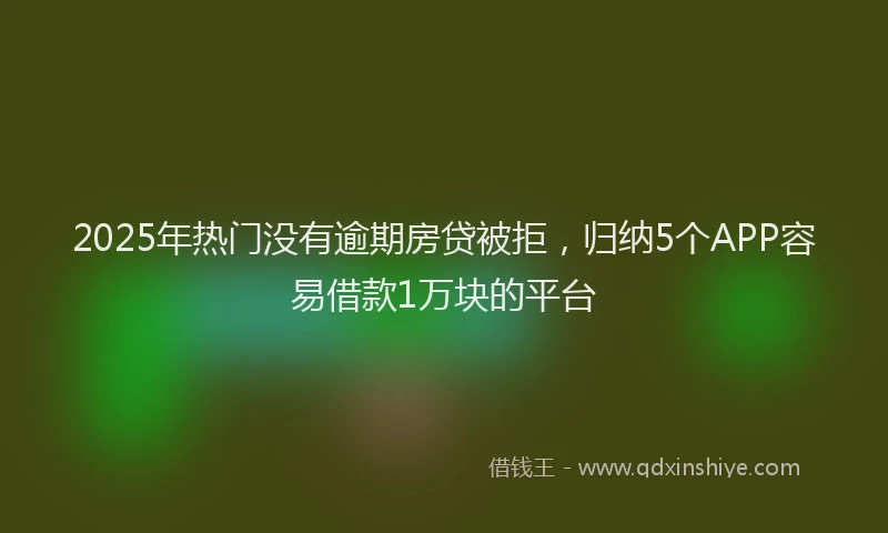 2025年热门没有逾期房贷被拒，归纳5个APP容易借款1万块的平台