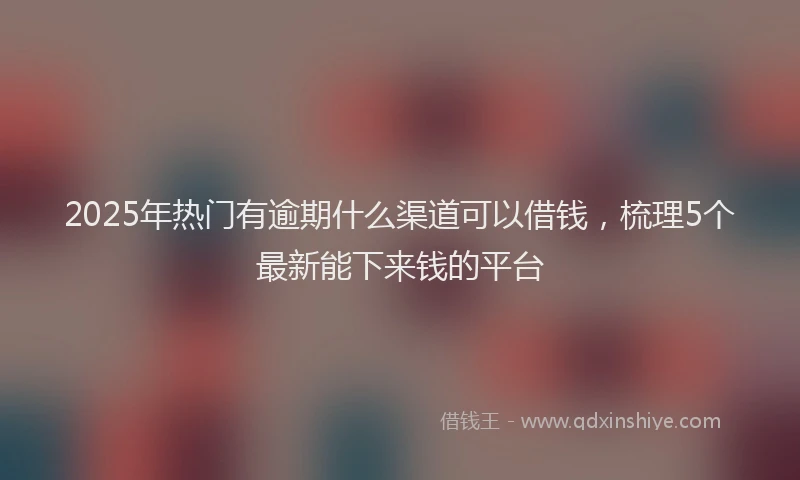 2025年热门有逾期什么渠道可以借钱，梳理5个最新能下来钱的平台