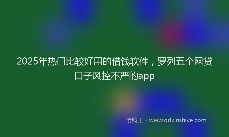 2025年热门比较好用的借钱软件，罗列五个网贷口子风控不严的app