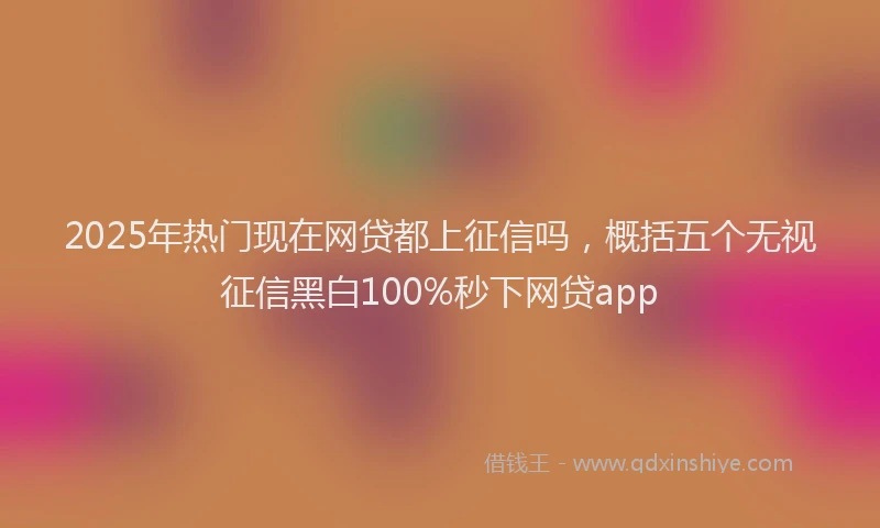 2025年热门现在网贷都上征信吗，概括五个无视征信黑白100%秒下网贷app