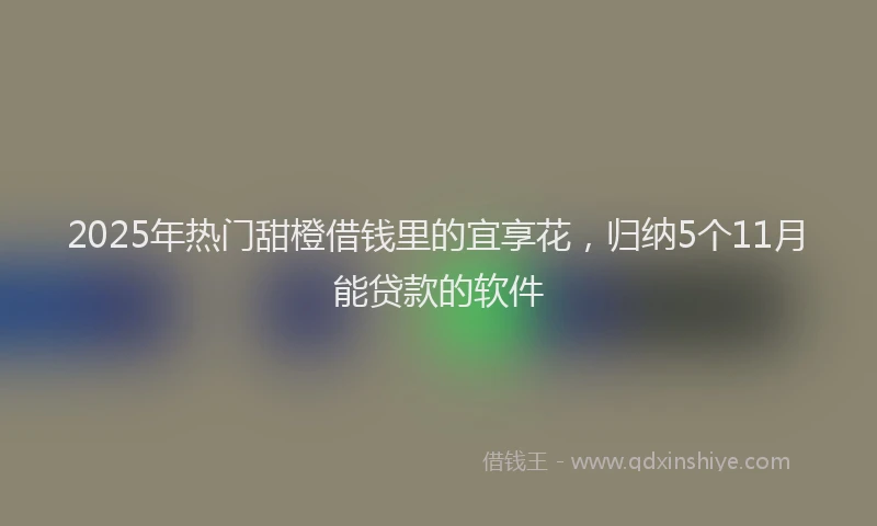 2025年热门甜橙借钱里的宜享花，归纳5个11月能贷款的软件