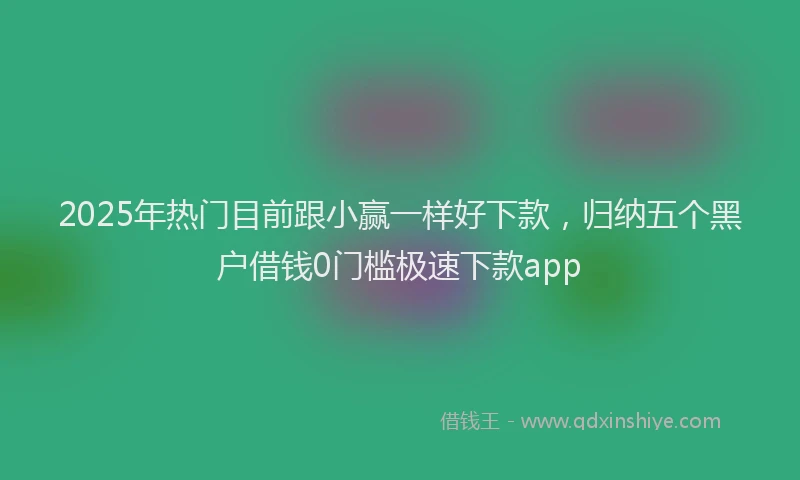 2025年热门目前跟小赢一样好下款，归纳五个黑户借钱0门槛极速下款app