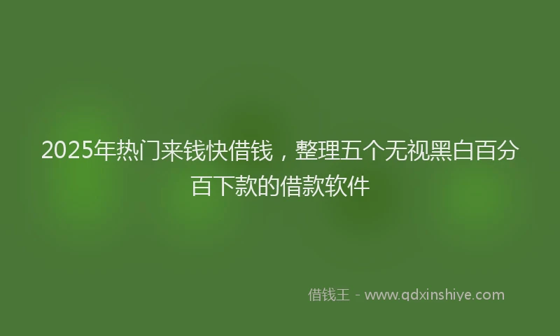 2025年热门来钱快借钱，整理五个无视黑白百分百下款的借款软件