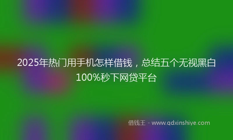 2025年热门用手机怎样借钱，总结五个无视黑白100%秒下网贷平台