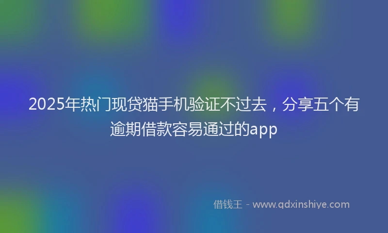 2025年热门现贷猫手机验证不过去，分享五个有逾期借款容易通过的app