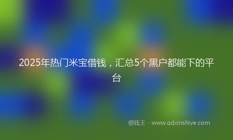 2025年热门米宝借钱，汇总5个黑户都能下的平台