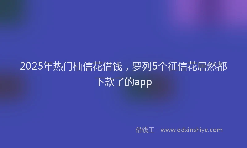 2025年热门柚信花借钱，罗列5个征信花居然都下款了的app