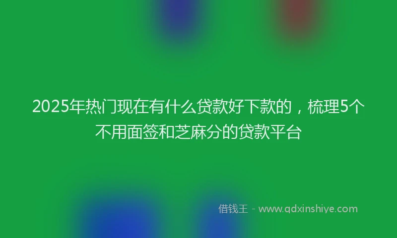 2025年热门现在有什么贷款好下款的，梳理5个不用面签和芝麻分的贷款平台