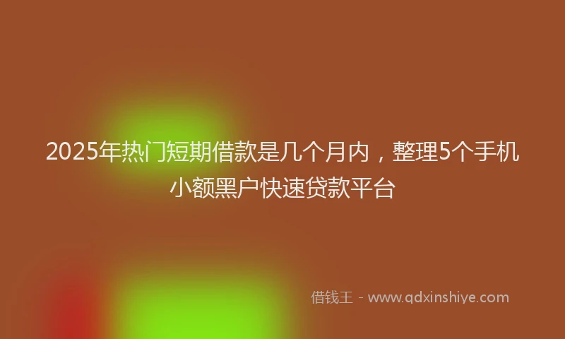 2025年热门短期借款是几个月内，整理5个手机小额黑户快速贷款平台