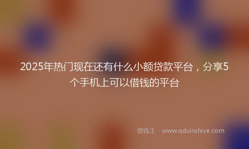 2025年热门现在还有什么小额贷款平台，分享5个手机上可以借钱的平台