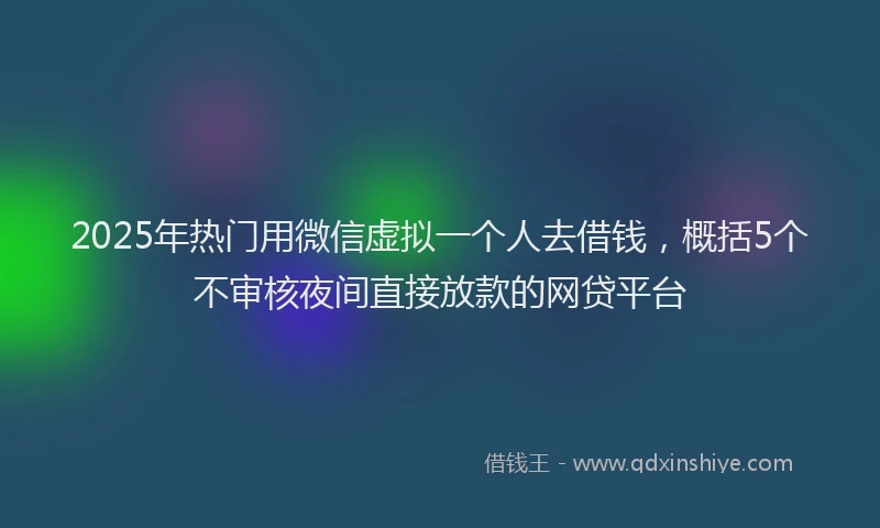 2025年热门用微信虚拟一个人去借钱，概括5个不审核夜间直接放款的网贷平台