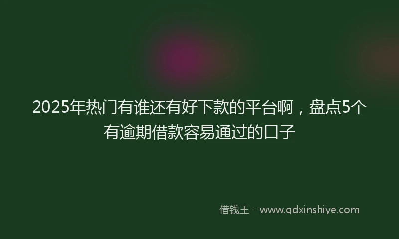 2025年热门有谁还有好下款的平台啊，盘点5个有逾期借款容易通过的口子