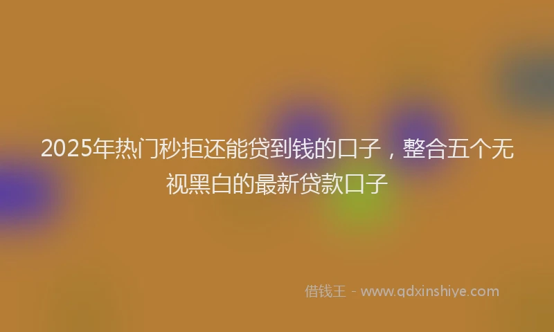 2025年热门秒拒还能贷到钱的口子，整合五个无视黑白的最新贷款口子