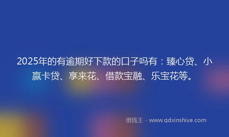 2025年的有逾期好下款的口子吗有：臻心贷、小赢卡贷、享来花、借款宝融、乐宝花等。