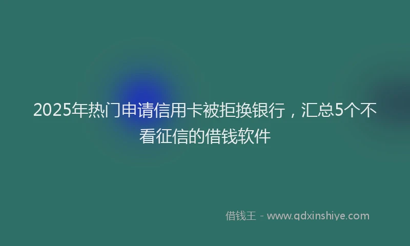 2025年热门申请信用卡被拒换银行，汇总5个不看征信的借钱软件