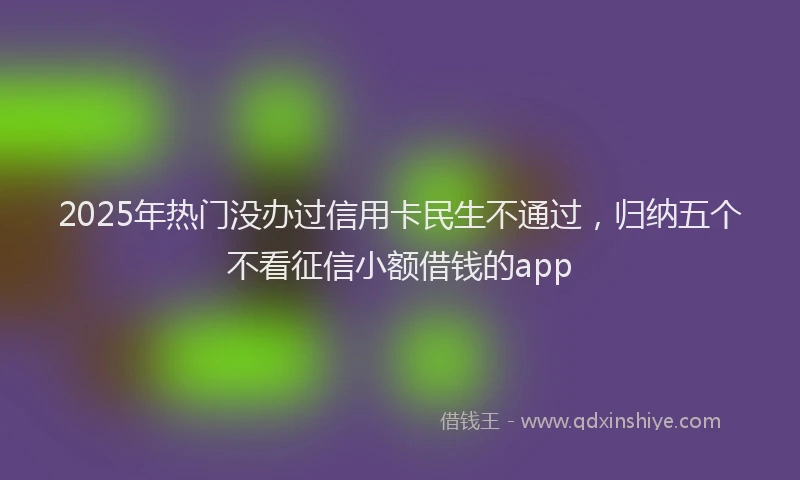 2025年热门没办过信用卡民生不通过，归纳五个不看征信小额借钱的app