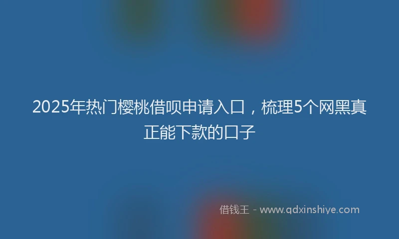 2025年热门樱桃借呗申请入口，梳理5个网黑真正能下款的口子