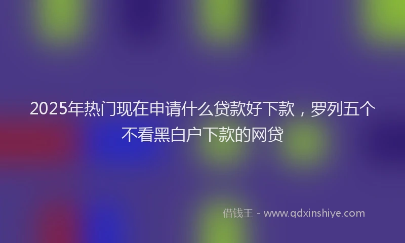 2025年热门现在申请什么贷款好下款，罗列五个不看黑白户下款的网贷