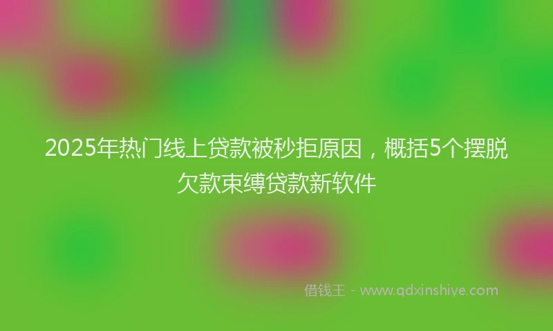 2025年热门线上贷款被秒拒原因，概括5个摆脱欠款束缚贷款新软件