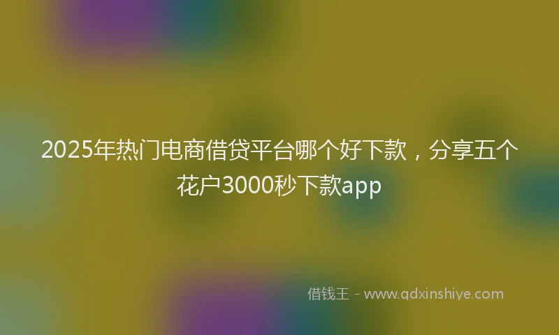 2025年热门电商借贷平台哪个好下款，分享五个花户3000秒下款app