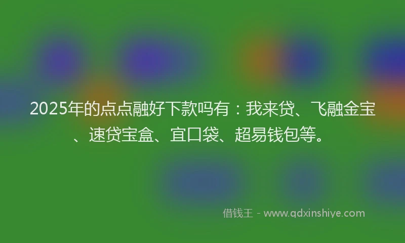 2025年的点点融好下款吗有：我来贷、飞融金宝、速贷宝盒、宜口袋、超易钱包等。