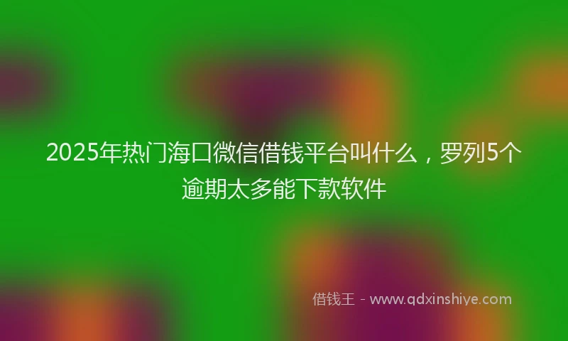 2025年热门海口微信借钱平台叫什么，罗列5个逾期太多能下款软件