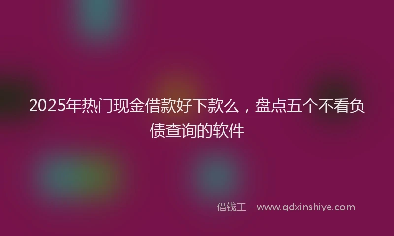 2025年热门现金借款好下款么，盘点五个不看负债查询的软件