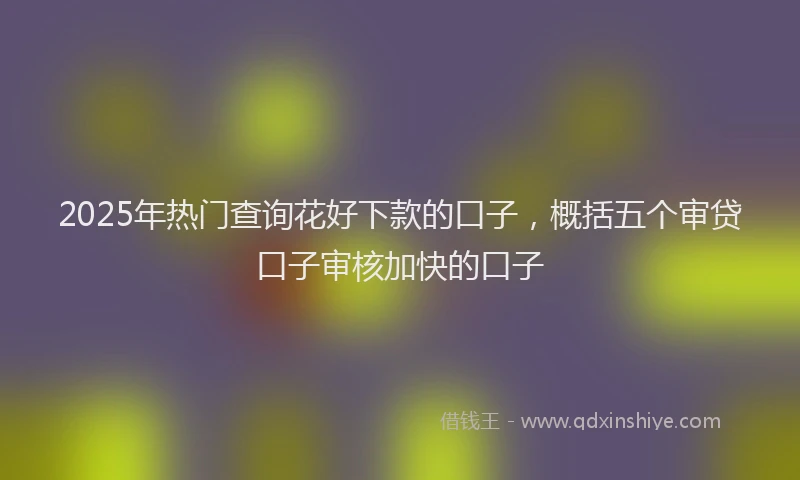 2025年热门查询花好下款的口子，概括五个审贷口子审核加快的口子