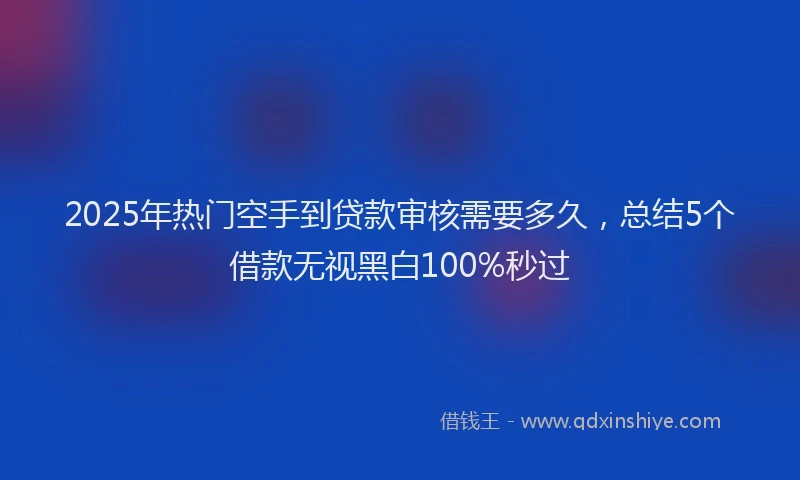 2025年热门空手到贷款审核需要多久，总结5个借款无视黑白100%秒过