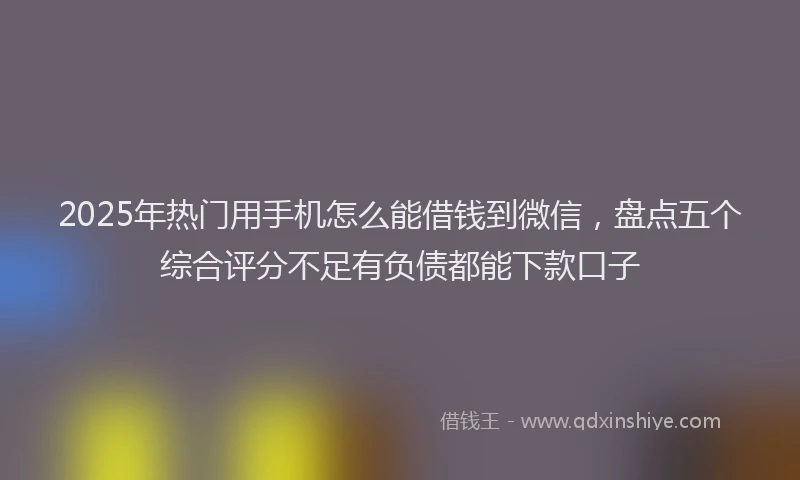 2025年热门用手机怎么能借钱到微信，盘点五个综合评分不足有负债都能下款口子