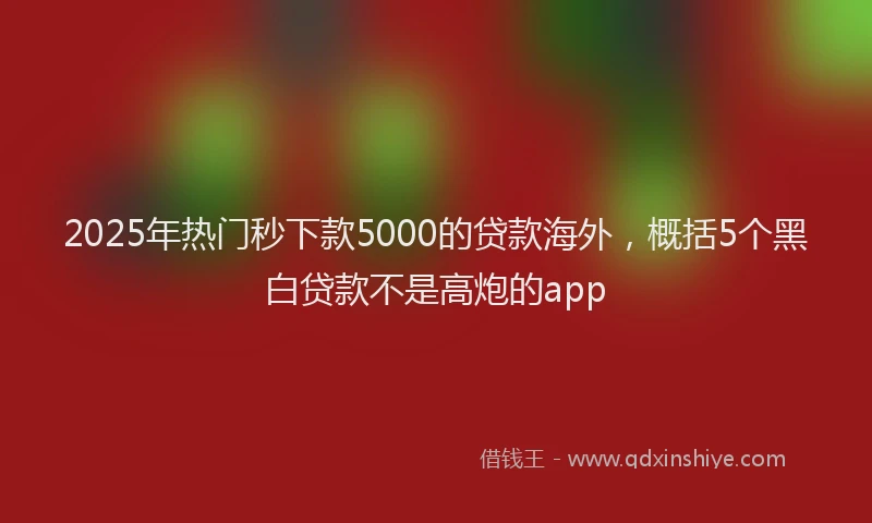 2025年热门秒下款5000的贷款海外，概括5个黑白贷款不是高炮的app