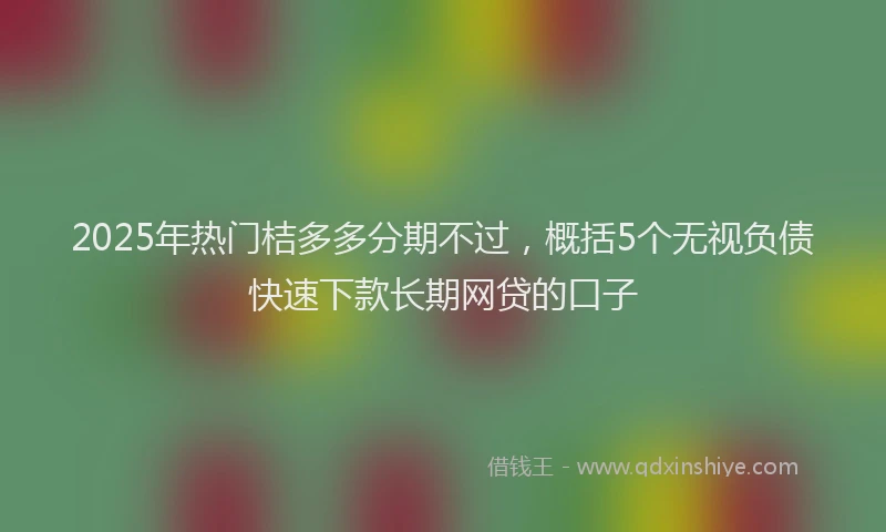 2025年热门桔多多分期不过，概括5个无视负债快速下款长期网贷的口子