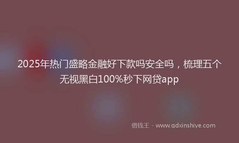 2025年热门盛略金融好下款吗安全吗，梳理五个无视黑白100%秒下网贷app
