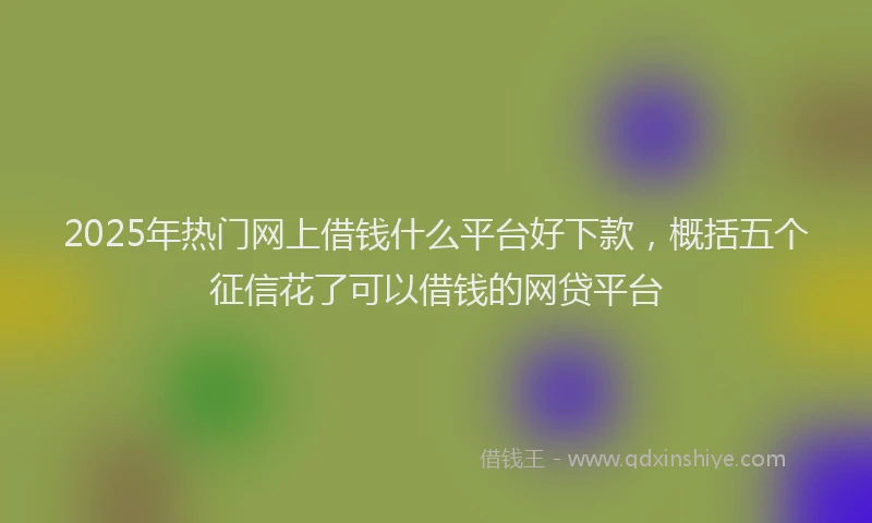 2025年热门网上借钱什么平台好下款，概括五个征信花了可以借钱的网贷平台