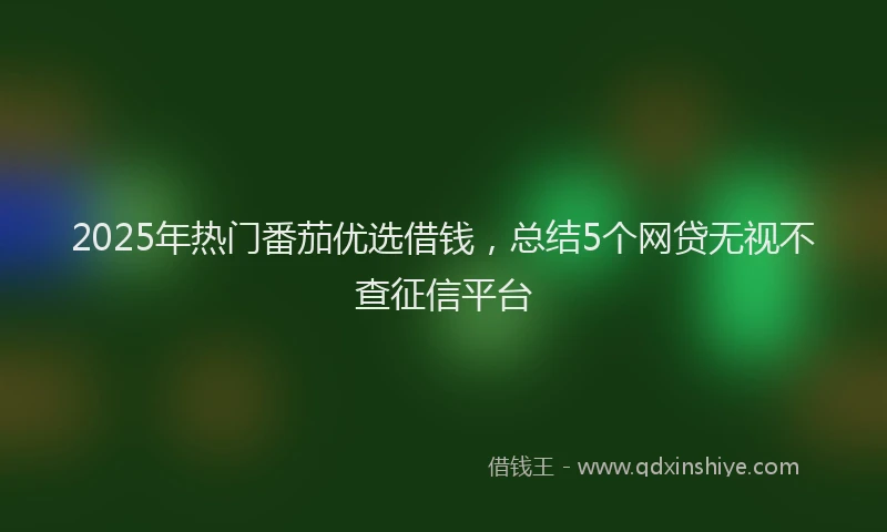 2025年热门番茄优选借钱，总结5个网贷无视不查征信平台
