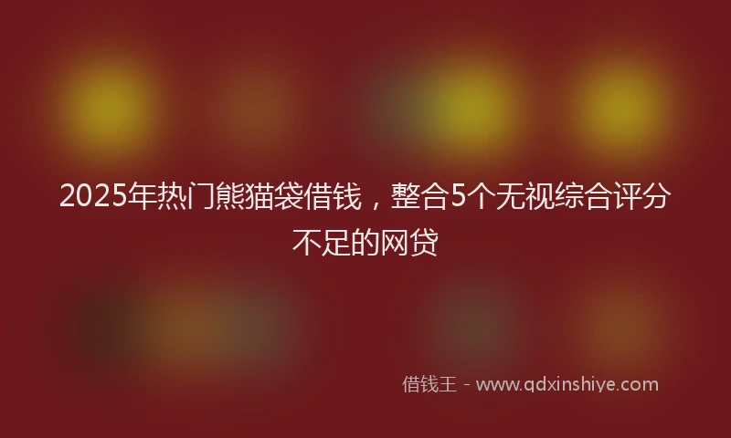 2025年热门熊猫袋借钱，整合5个无视综合评分不足的网贷