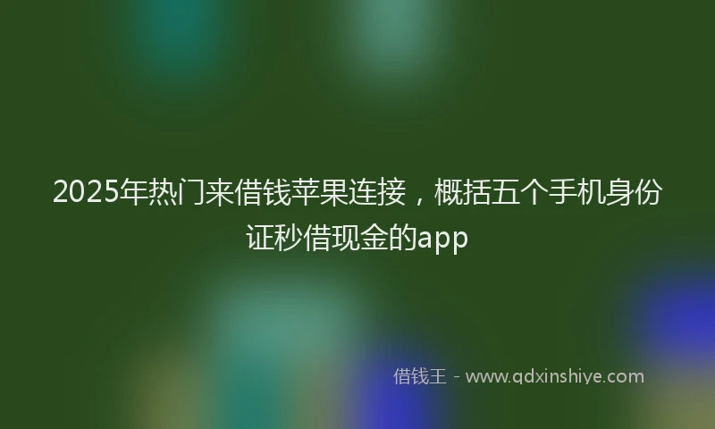 2025年热门来借钱苹果连接，概括五个手机身份证秒借现金的app