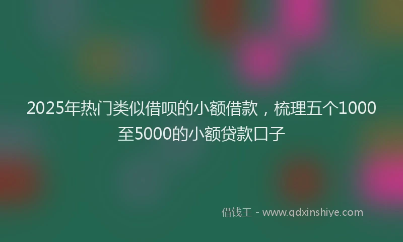 2025年热门类似借呗的小额借款，梳理五个1000至5000的小额贷款口子