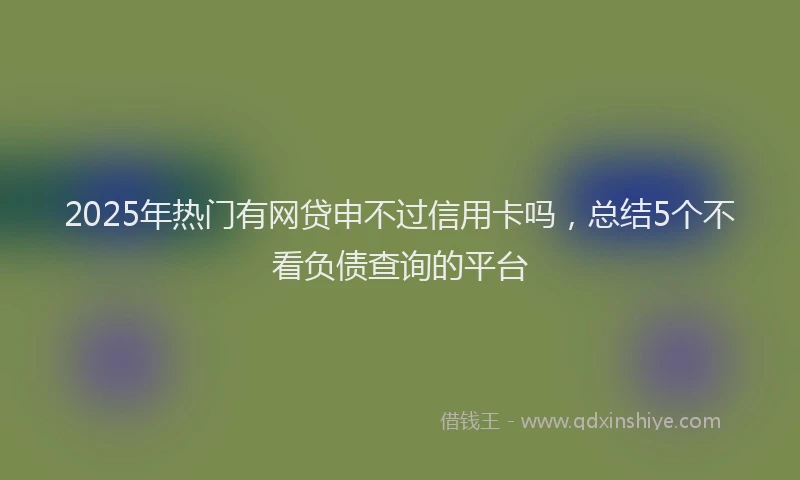 2025年热门有网贷申不过信用卡吗，总结5个不看负债查询的平台