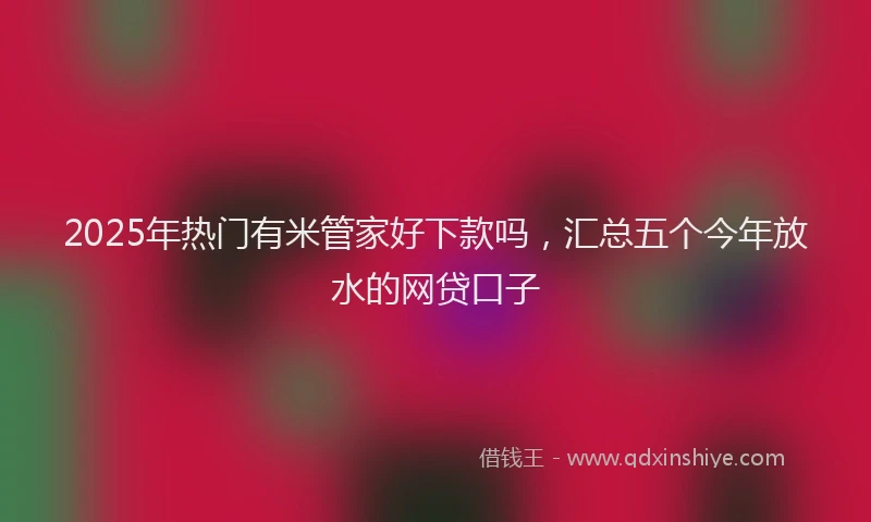 2025年热门有米管家好下款吗，汇总五个今年放水的网贷口子