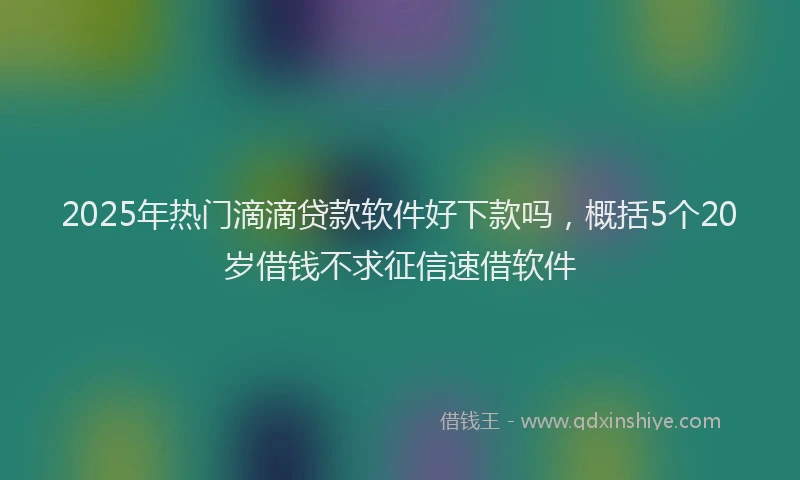 2025年热门滴滴贷款软件好下款吗，概括5个20岁借钱不求征信速借软件
