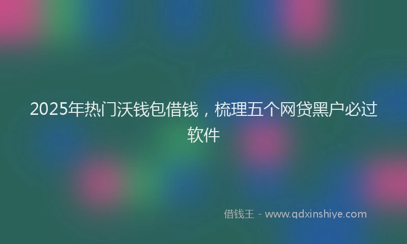2025年热门沃钱包借钱，梳理五个网贷黑户必过软件
