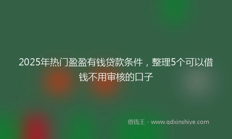 2025年热门盈盈有钱贷款条件，整理5个可以借钱不用审核的口子