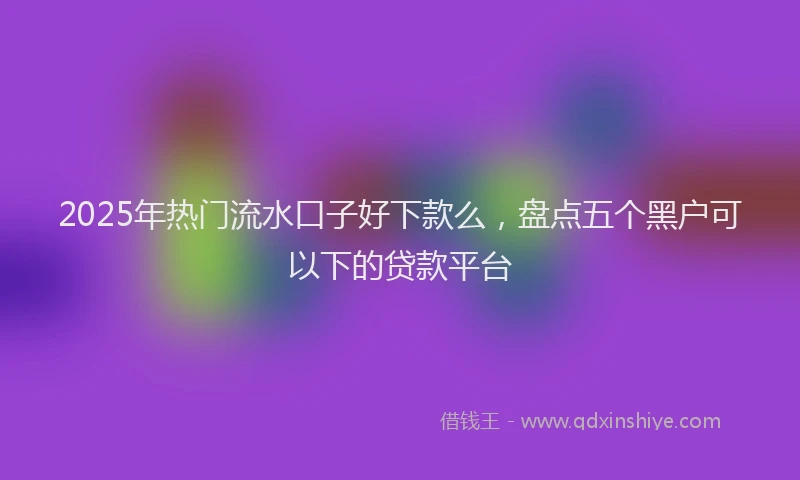 2025年热门流水口子好下款么，盘点五个黑户可以下的贷款平台