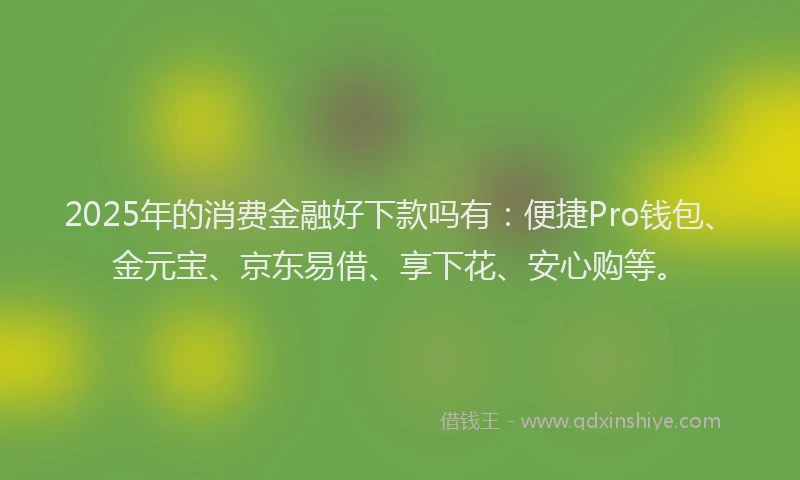 2025年的消费金融好下款吗有：便捷Pro钱包、金元宝、京东易借、享下花、安心购等。