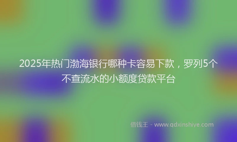 2025年热门渤海银行哪种卡容易下款，罗列5个不查流水的小额度贷款平台