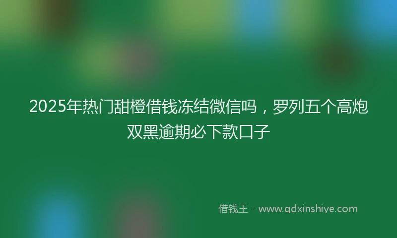2025年热门甜橙借钱冻结微信吗，罗列五个高炮双黑逾期必下款口子