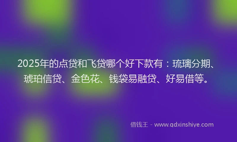 2025年的点贷和飞贷哪个好下款有：琉璃分期、琥珀信贷、金色花、钱袋易融贷、好易借等。