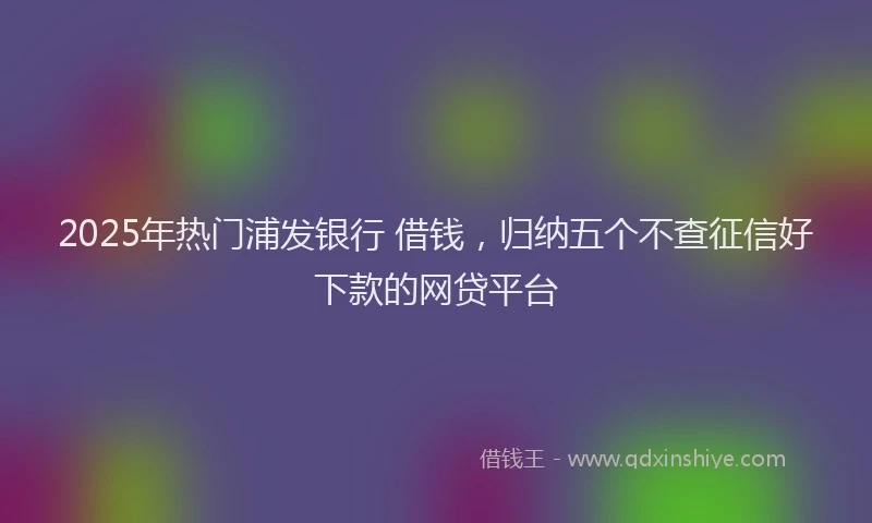 2025年热门浦发银行 借钱，归纳五个不查征信好下款的网贷平台
